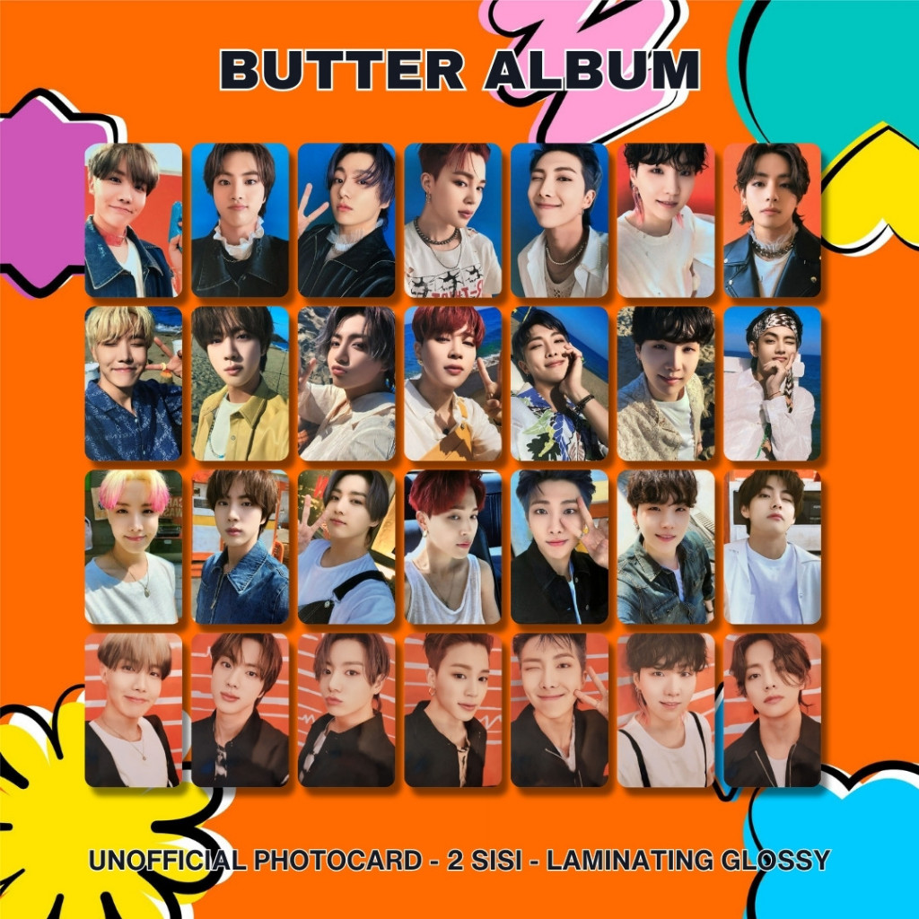 Photocard BTS Butter Album Cream Peaches Unofficial Premium Jhope Jin Jungkook Jimin RM Suga V