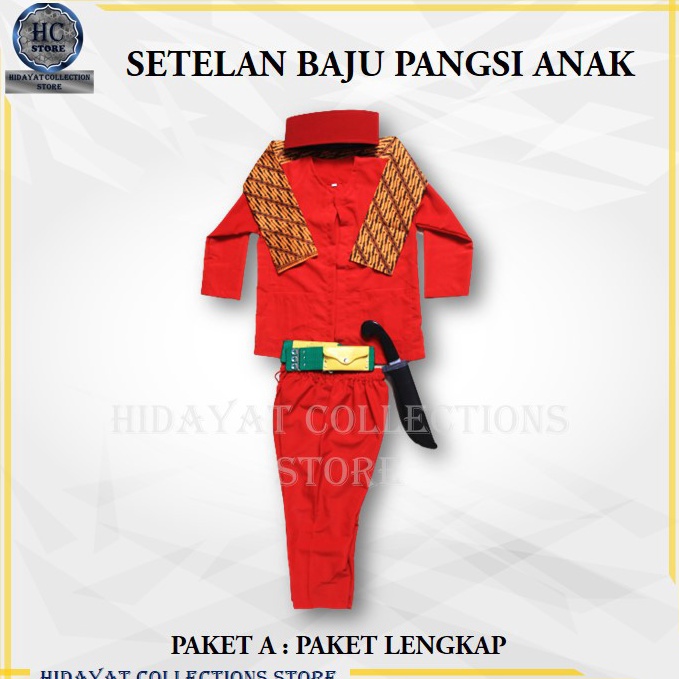 QLA946 STAR Baju Setelan Pangsi Anak Terlengkap Baju Silat Anak Terlengkap Baju Pangsi Merah