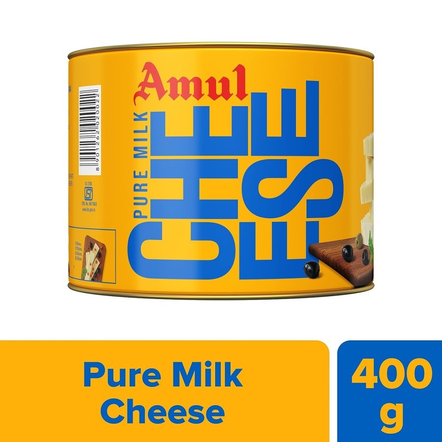 

AMUL PURE MILK CHEESE TIN 400G / Keju Cheddar