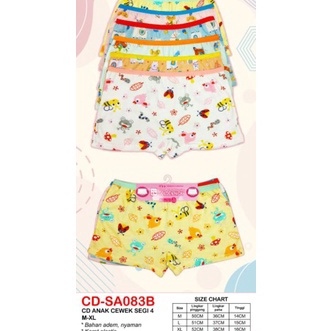 PALING AMPUH 3 Pcs CD Boxer Golden Nick Anak Perempuan Golden Nick  Motif Sablon  Size M L XL