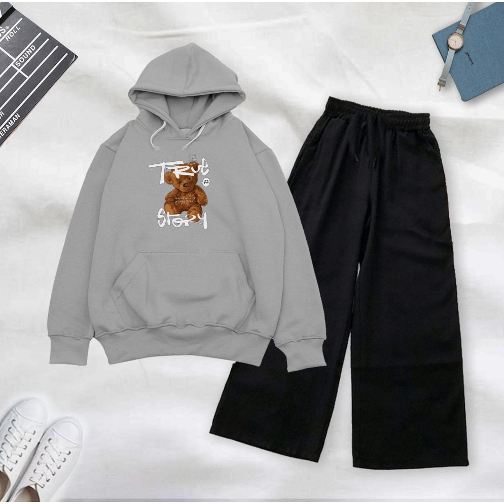 Recomended Morashop873  Setelan Hoodie TRUE STORY  Setelan Sweater HoodieCelana Kulot  Setelan Anak 