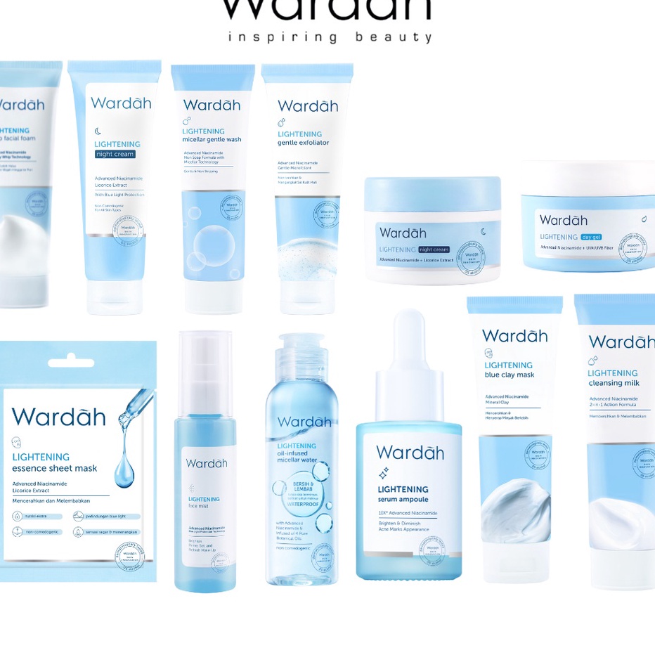Terbaru Wardah Lightening Face SERIES  Serum  Face Toner  Whip Facial  Micellar Gentle Wash  Wardah 