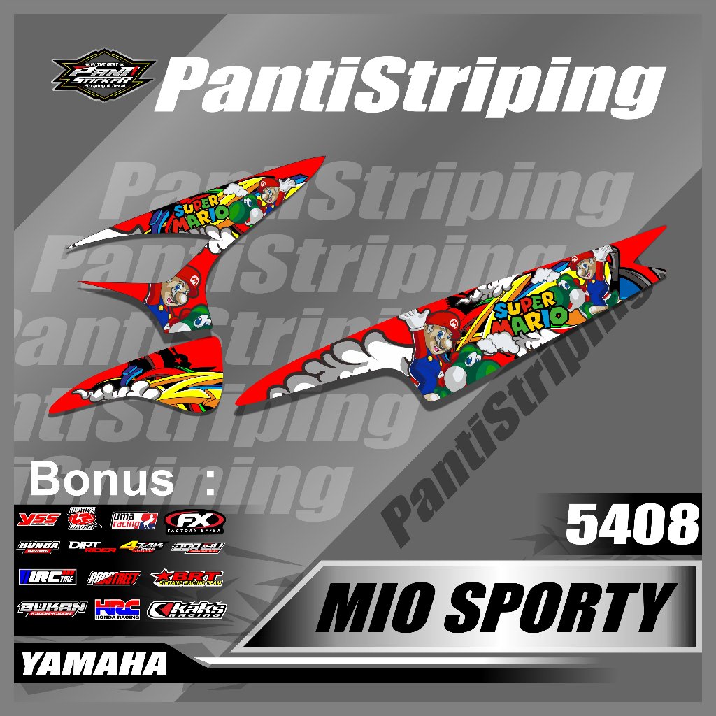 STICKER MOTOR YAMAHA MIO SPORTY SEMIFULL- STRIPING VARIASI MIO SPORTY DESAIN KEREN