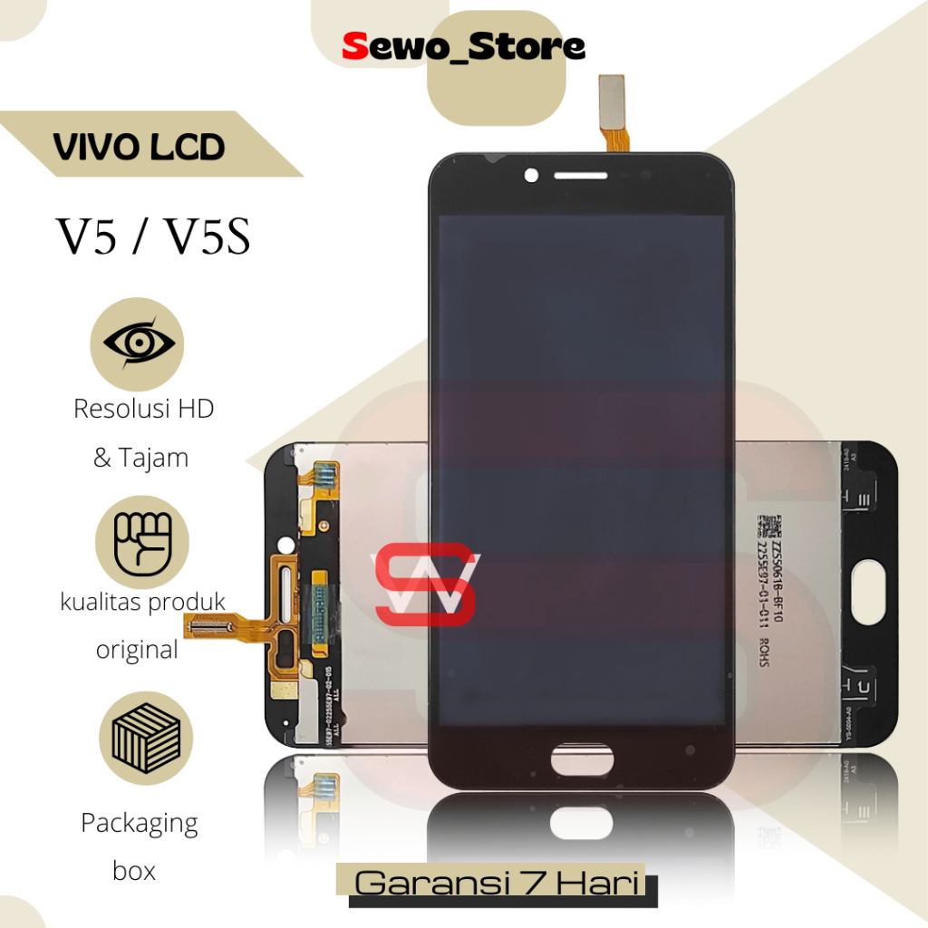 LCD VIVO V5 / TOUCHSCREEN VIVO V5S 1612 / Y67 ORIGINAL FULLSET DIGITIZER