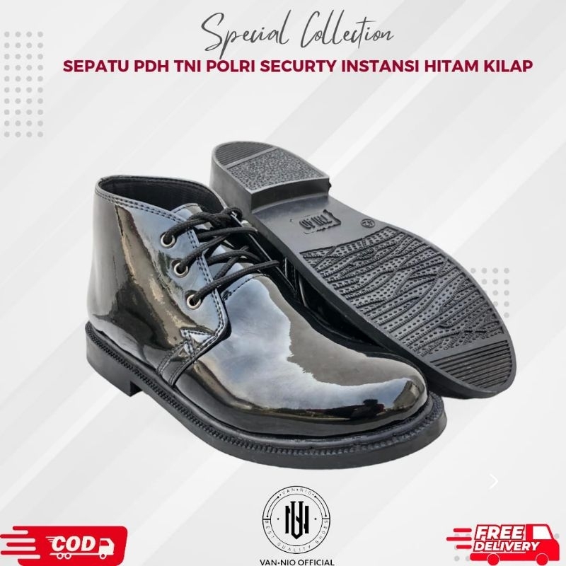 SEPATU PDH,SEPATU PDH TNI POLRI,PDH TNI POLRI SECURITY SUPER KILAP