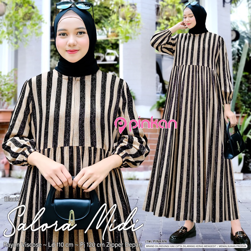 Pinkan gamis salora midi dress | Viscose LD110