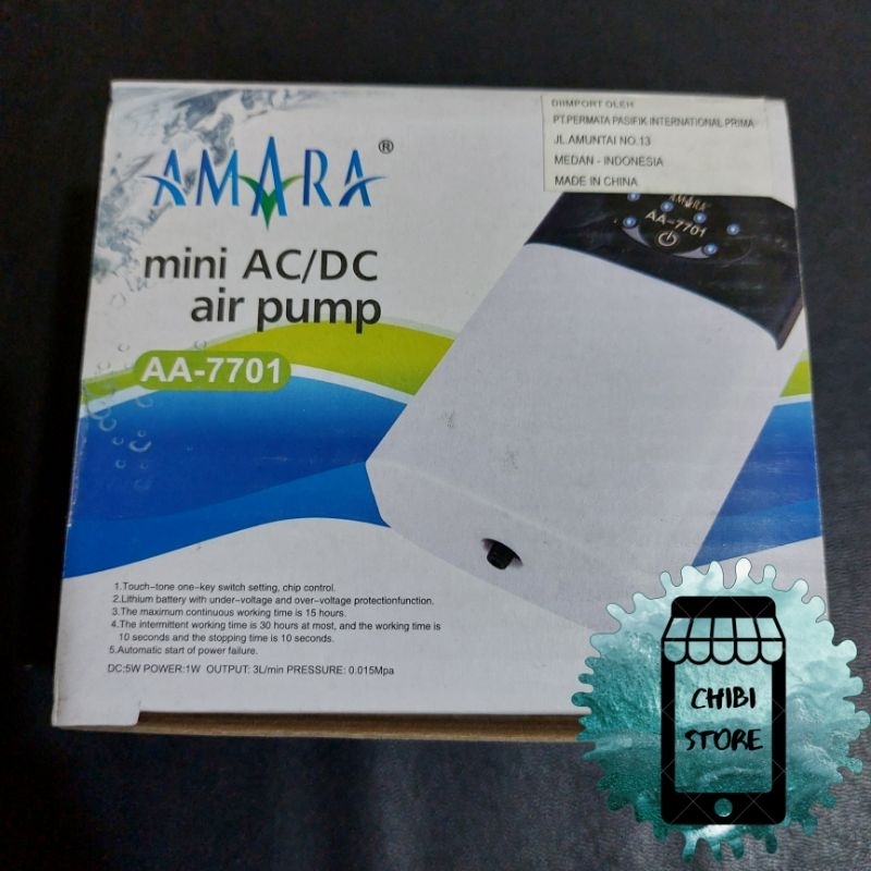 MESIN AERATOR ACDC AMARA AA-7701 / AMARA POMPA UDARA AC DC AERATOR AQUARIUM AA 7701 / MINI AC DC AMA