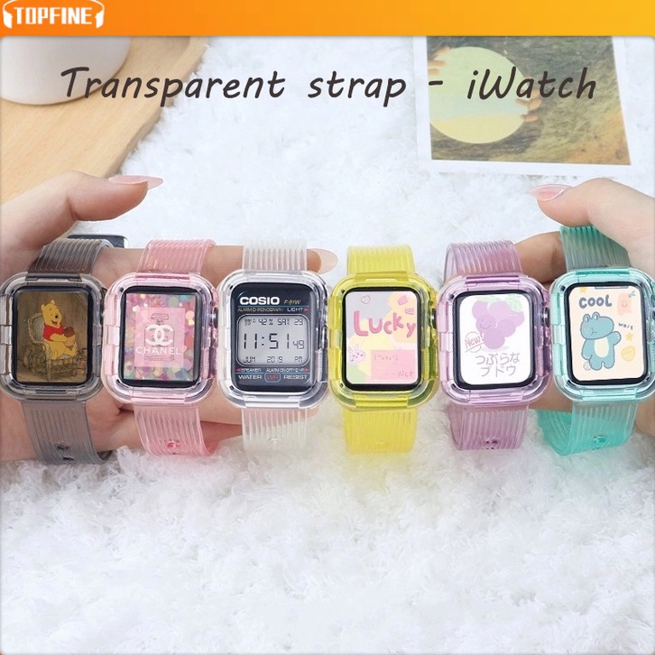 TERLARIS TaliTransparent Strap Watch Transparent Strap For Apple Watch T55 T5 HW12 HW16 HW22 Series 