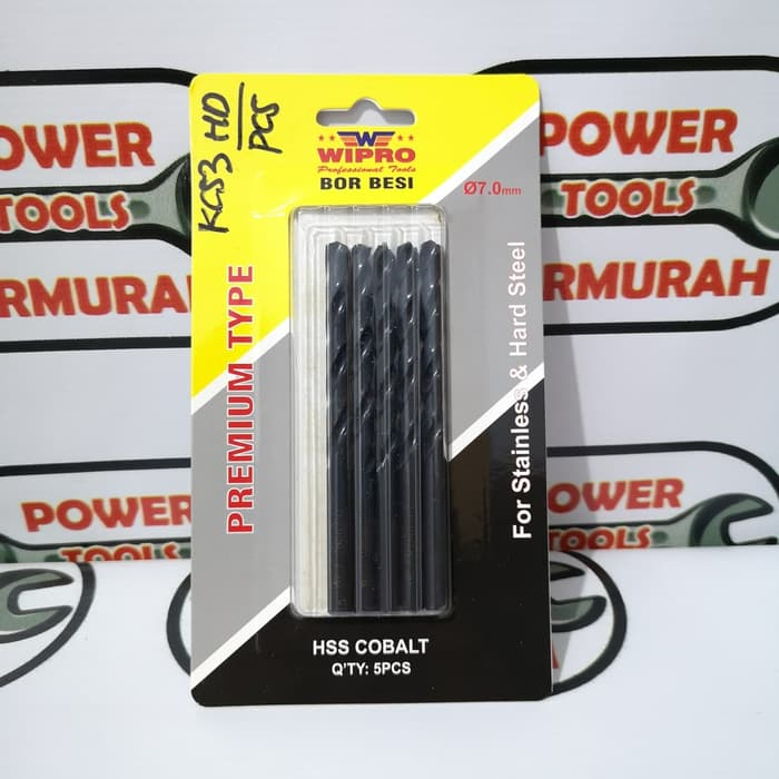 

Mata Bor Besi 7 mm Stainless HSS Cobalt WIPRO Hitam Stainless Steel