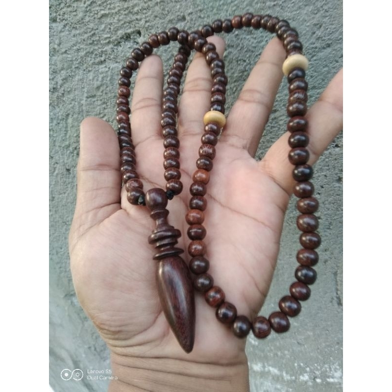 kalung tasbih galih asem 99 butir kalung liontin peluru galih asem super