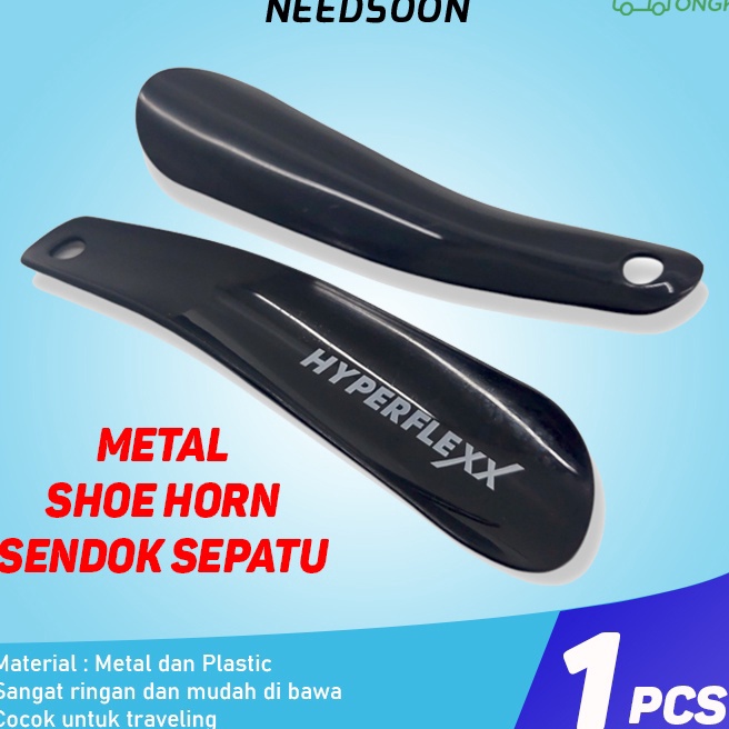 Stok terbaru Sendok Sepatu Shoe Horn Metal Plastic Alat Bantu Pakai Sepatu Spoon Stainless Steel Pla