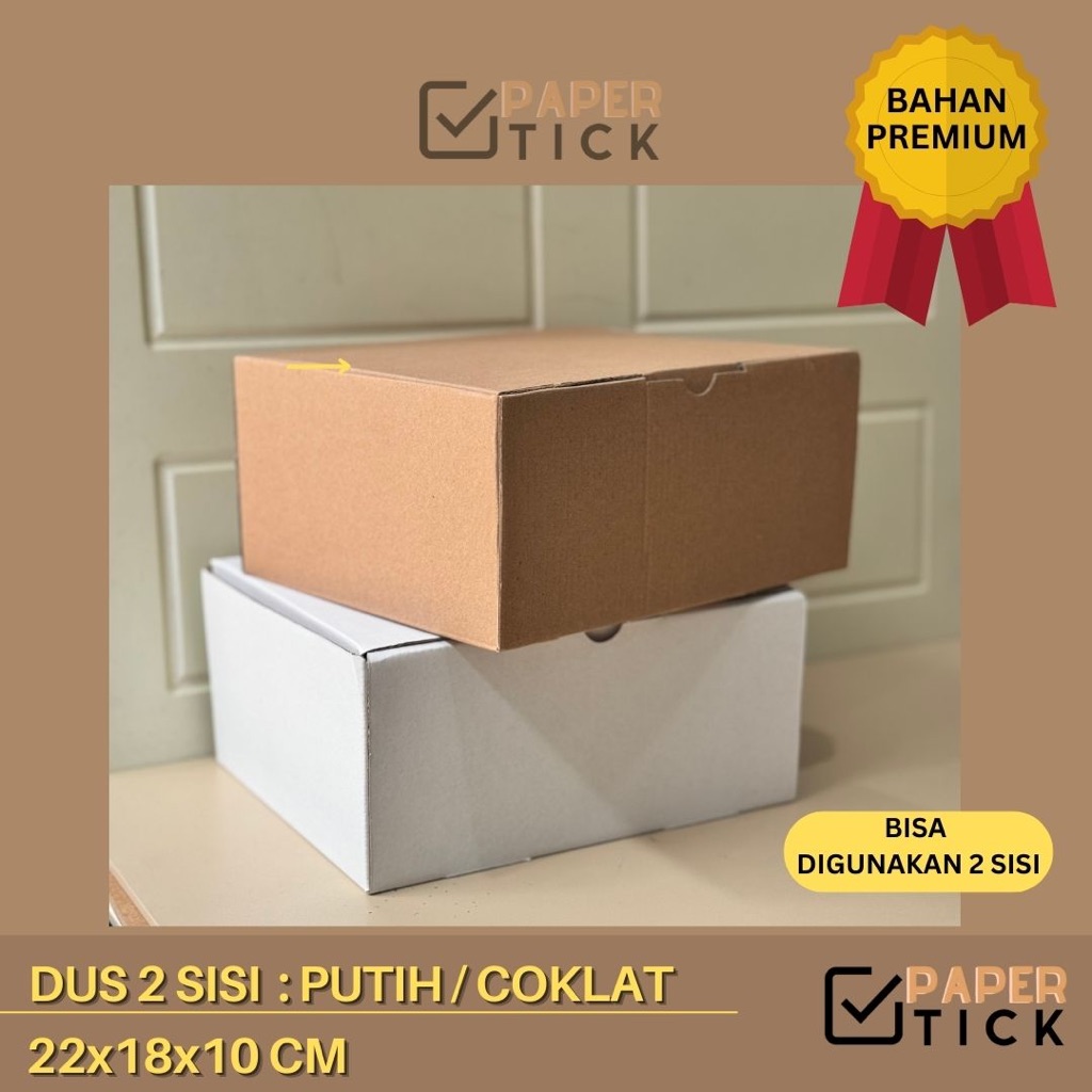 

P18x22x10 CM DUS PUTIH Packaging Kemasan Box Kue Baju Corrugated Dus Pengiriman DC
