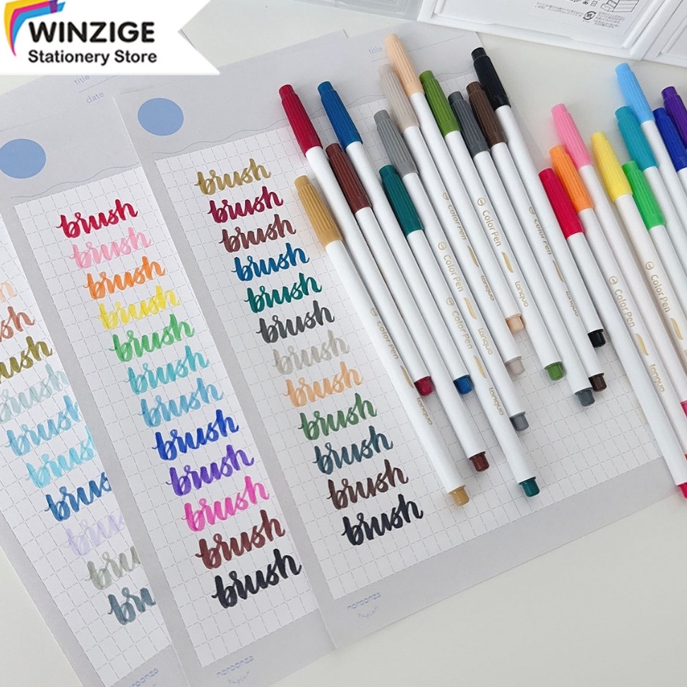 

YQP753 Ready Stok Winzige Set 12 Calligraphy Pen Soft Brush Pen Aesthetic Vintage Warna Warni Brush Lettering Marker Pena Kuas Warna Pulpen Pena Kaligrafi Coloring Markers