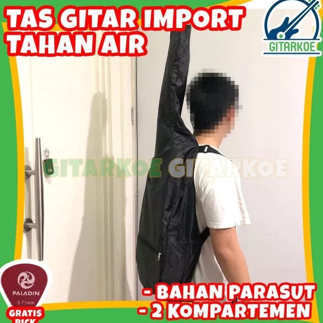 Terlaris Tas Gitar Akustik Klasik Jumbo Softcase Gitar Hitam Polos Bahan Anti Air