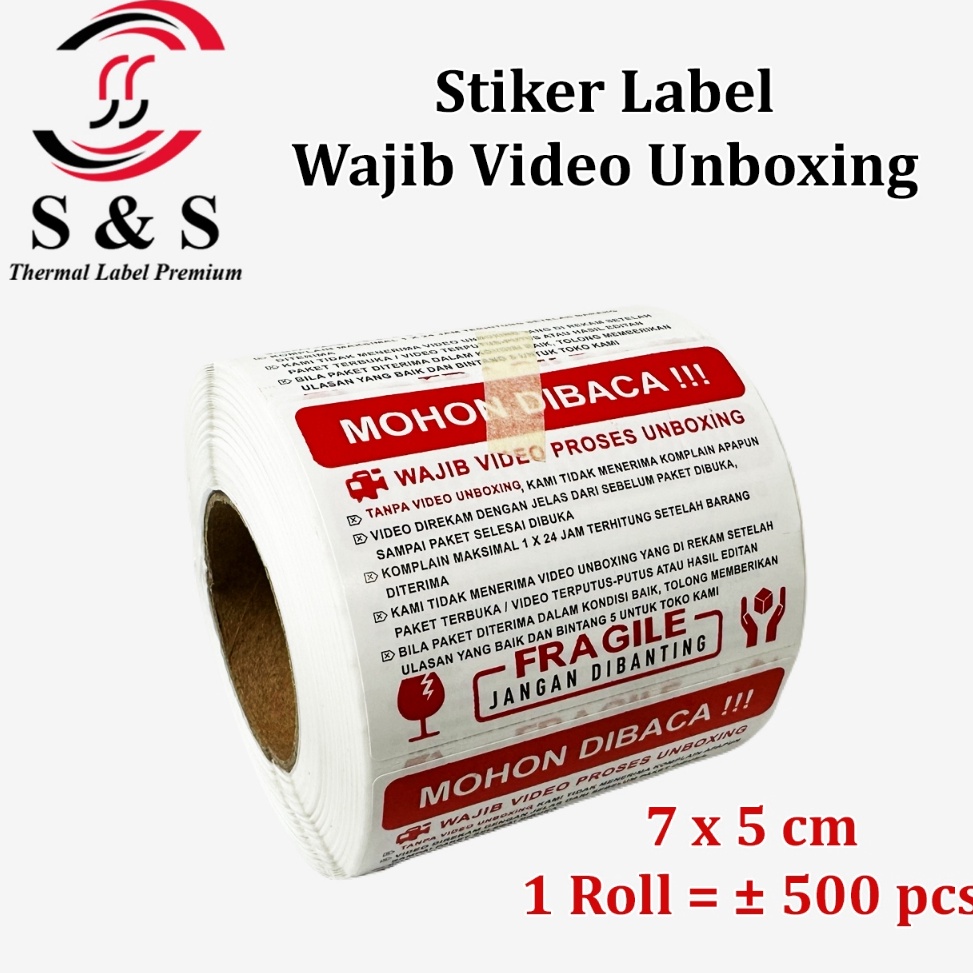 

NSR361 MEGA ALE 5 PCS Sticker Label Wajib Video Unboxing 7 x 5 cm FRAGILE Jangan DIbanting