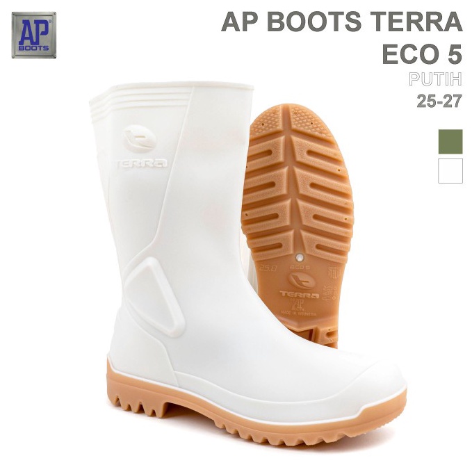 Harga Bersahabat AP Boots TERRA ECO 5 PUTIH  Sepatu Boot PVC