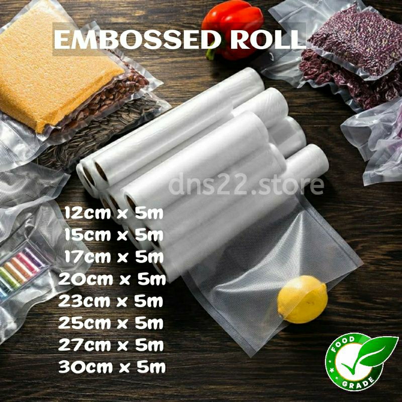 Plastik Vacuum Makanan EMBOSS ROLL CLEAR Plastik Vakum BINTIK BENING PREMIUM Plastik Vakum Makanan F