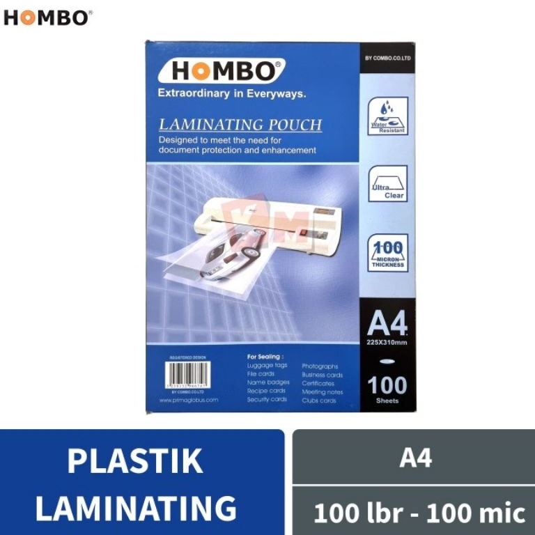 

KAS357 Swip up Plastik laminating HOMBO ukuran F4 dan ukuran A4 untuk melapis melindungi melaminasi photo menu sertifikat document dll