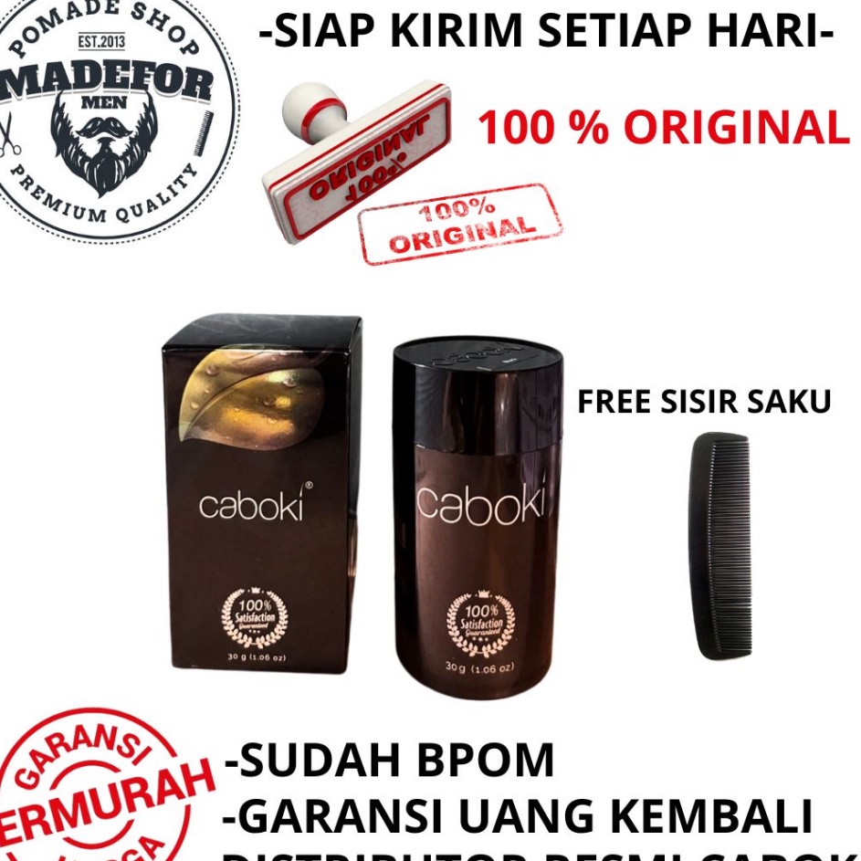 88 CABOKI HAIR FIBER 3 GRAM ORIGINAL CABOKI PENEBAL RAMBUT FREE SISIR