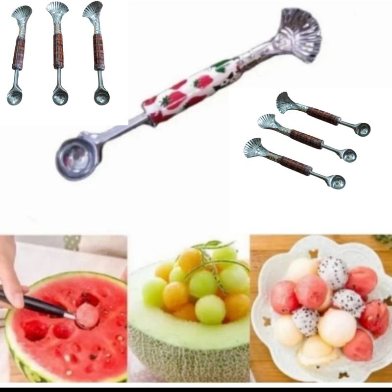 Alat Kerukan Buah 2 in 1 /Alat Serut buah Bulat/ scoup buah