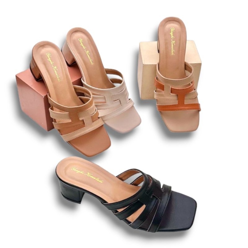 Sandal heel wanita Sendal selop yongki komaladi bran matahari