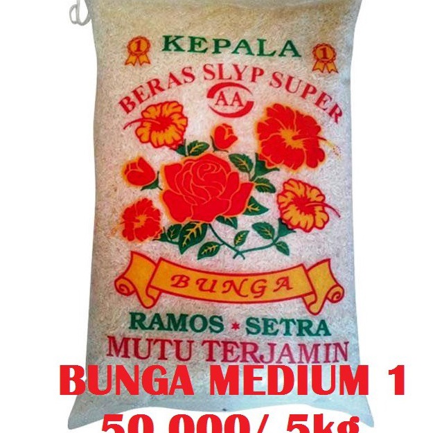 

STOK SIAP COD KHUSUS GOJEKGRAB BERAS RAMOS BUNGA SLYP 5 KG 1 KG 2 KG