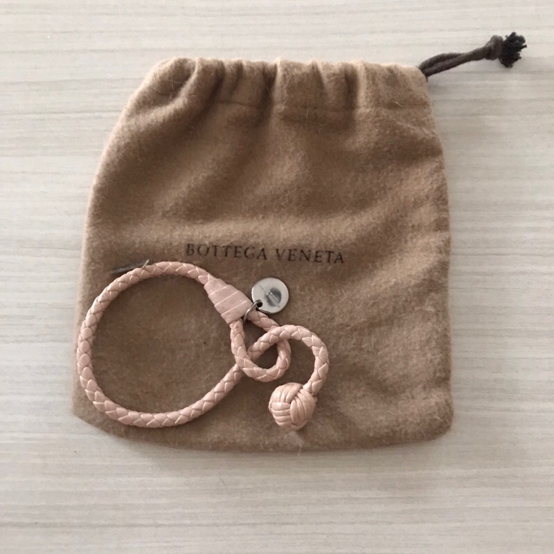 Authentic Bottega Veneta Intrecciato Braided Leather Pink Bracelet