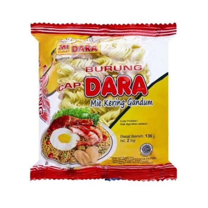 

Mi Dara Mie kering gandum cap Burung Dara Isi 2 Biji