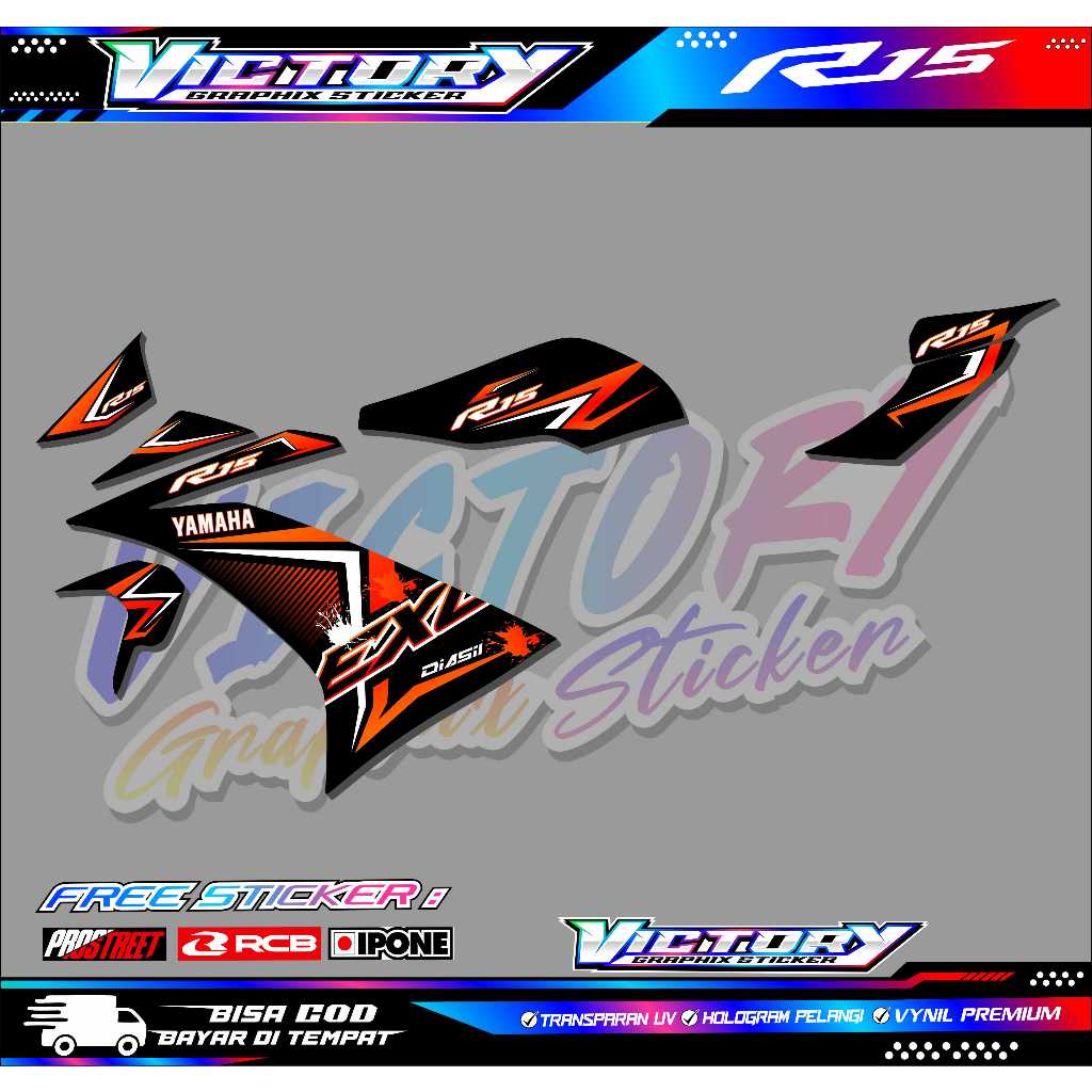 STRIPING VARIASI MOTOR YAMAHA R15  / STICKER LIST MOTOR YAMAHA R15