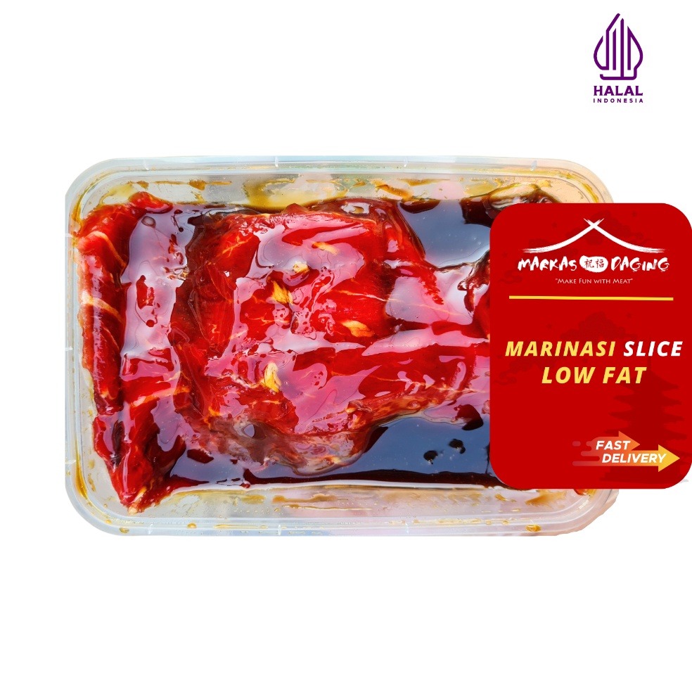 

DUO728 Bagus MARINASI LOWFAT slice beef daging sapi marinasi HALAL