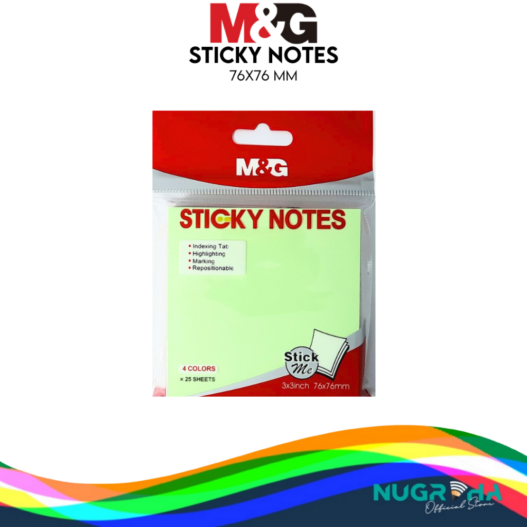 

M&G YS93 Memo Tempel Sticknote Sticky Note 4 Warna Pastel 3x3 100 Lembar