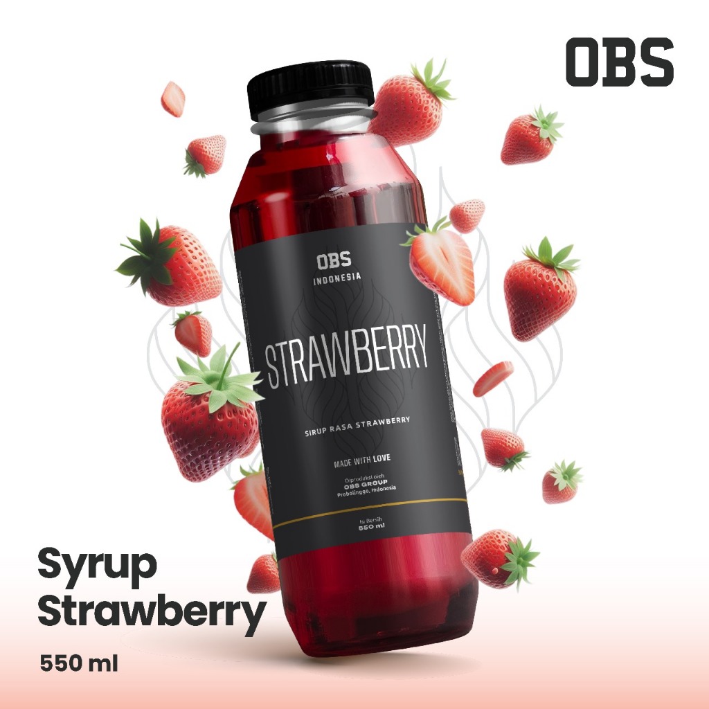 

Sirup Strawberry OBS 550ml - OBS Syrup untuk minuman rasa Strawberry