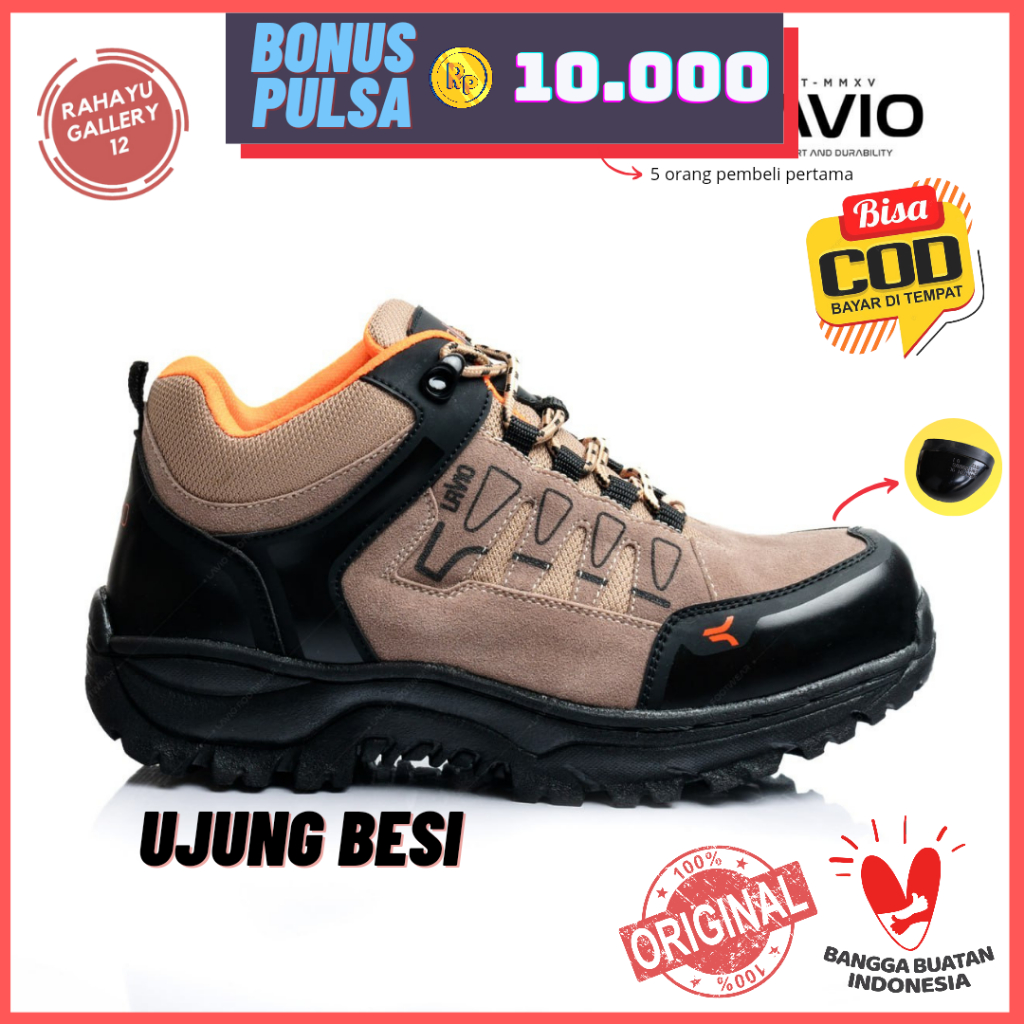 Sepatu Safety Pria Ujung Besi Original Lavio Footwear Septi Kerja Proyek Lapangan