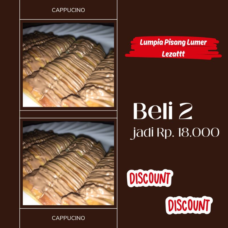 

Lumpia Pisang Lumer Lezattt bundling 2 kemasan Rasa Cappucino 100 Gram