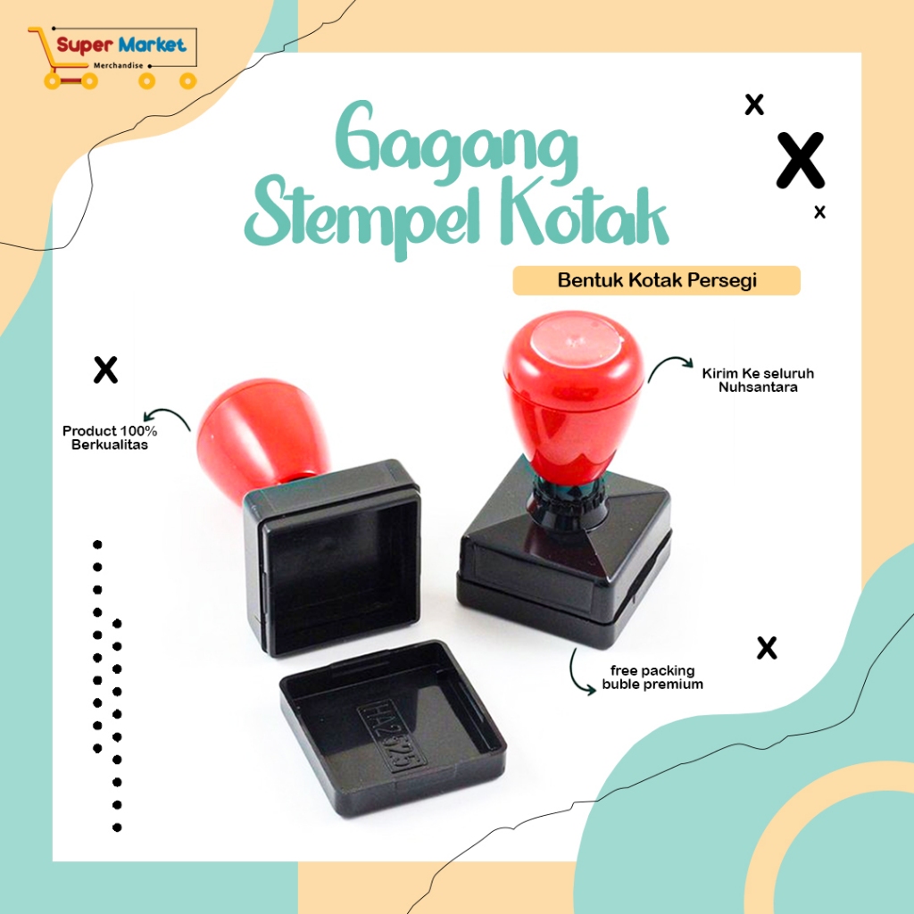 

Gagang Stempel Flash Kotak Persegi / Stampel Flash 26X26 35X35 40X40