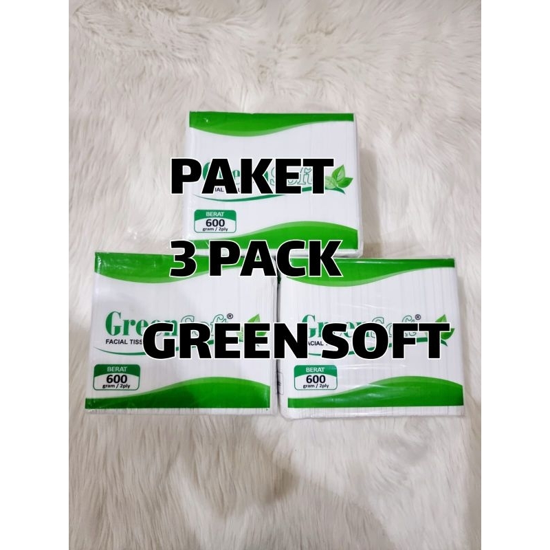 Paket Tisu Tissue Green Soft KILOAN 600 gram 2ply PROMO 3 Pack