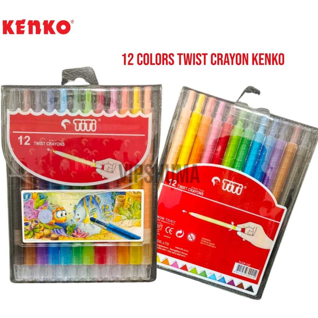 

TWIST CRAYON KENKO 12 COLOR PANJANG Twist Crayon ( PVC BAG )