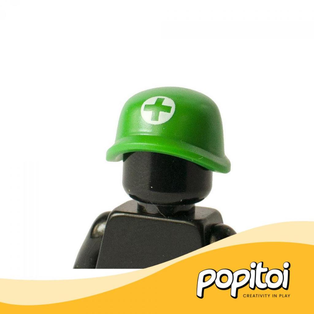LEGO PART 87998pb01 Minifig Headgear Helmet Army with Green Cross in White Circle Pattern (Medic)