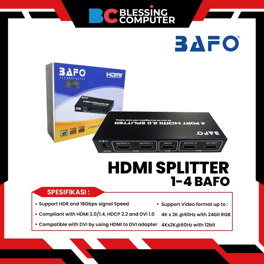 HDMI SPLITTER 1-4 BAFO