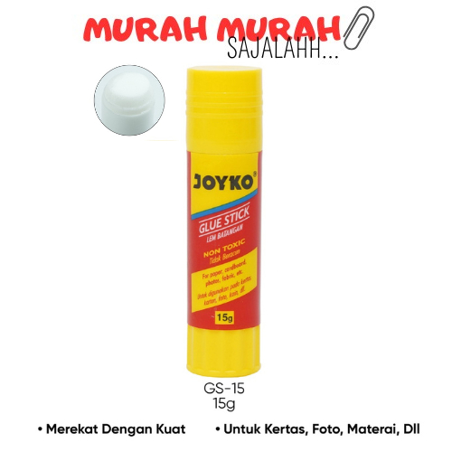 

(1 Pcs) Glue Stick 15Gr Lem Kertas Stik Putar Kecil 15 Gram Gr JOYKO GS-15 / Lem Kertas Stick Merk Joyko 15 gram