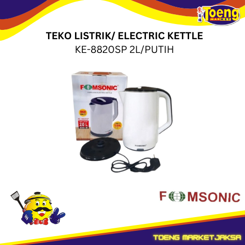 TEKO LISTRIK / ELECTRIC KETTLE KE-8820SP 2L/PUTIH FOMSONIC