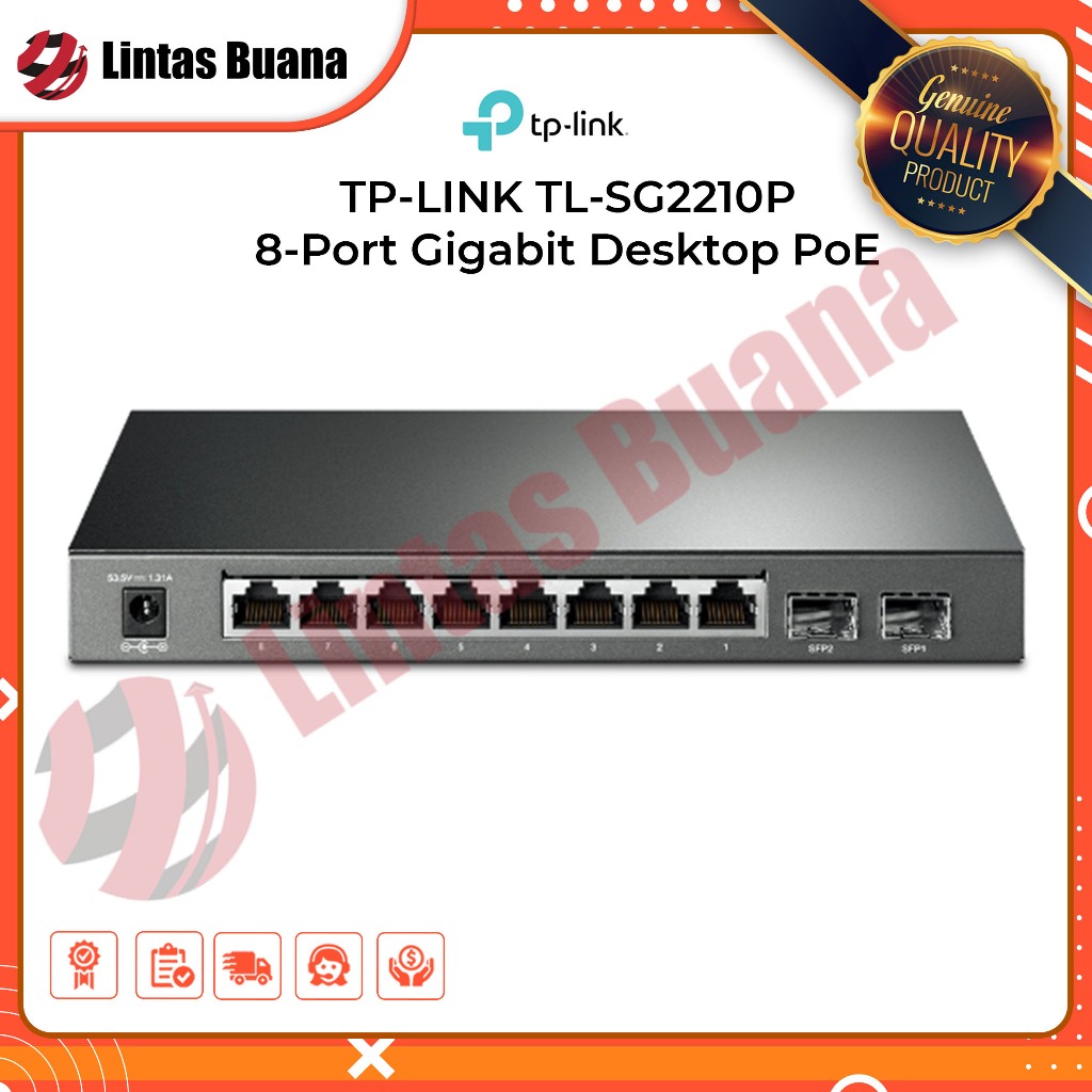 Tplink Switch TL-SG2210P 8-Port Gigabit Desktop support PoE