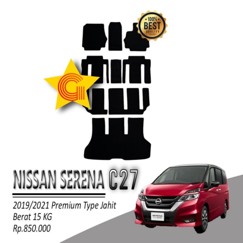 Karpet Karet Nissan Serena C27 2019-2022 Premium Jahit Fullset