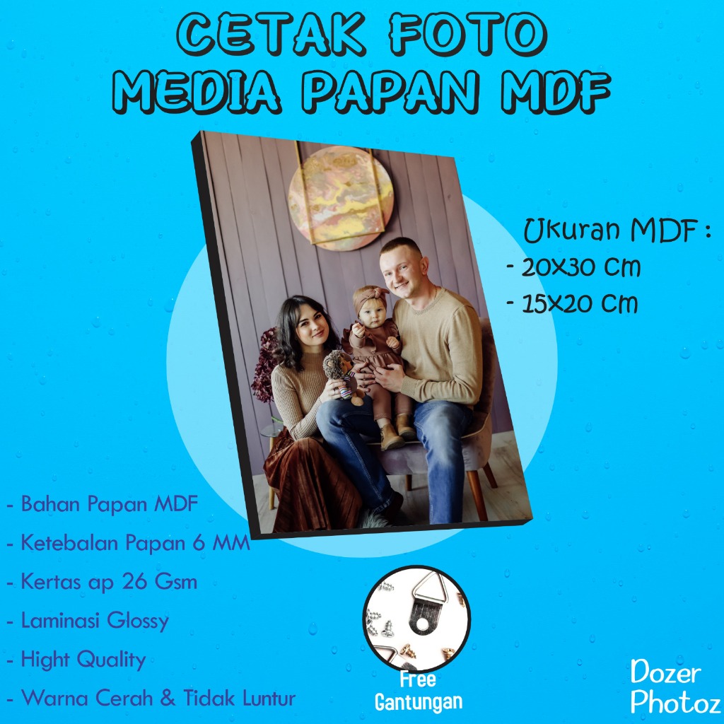 CETAK FOTO MEDIA PAPAN MDF | CUSTOM FOTO
