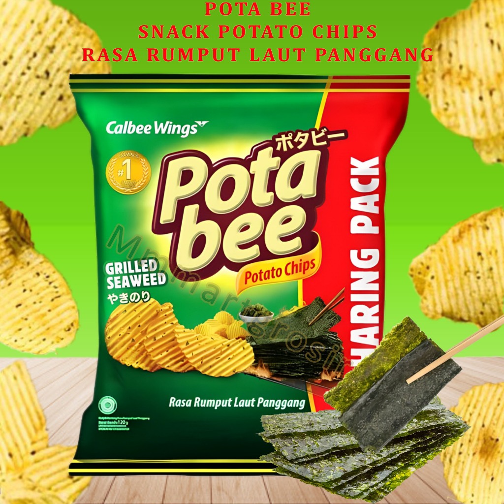 

Pota Bee / Snack Potato Chips / Rasa Rumput Laut Panggang / 120gr