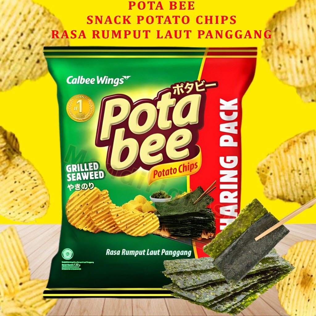 

Snack Potato Chips * Pota Bee * Rasa Rumput Laut Panggang * 120gr