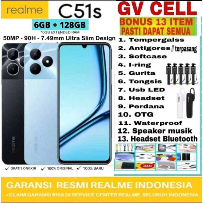 REALME C51s  RAM 6/128GB & C51 NFC  4/128GB RAM 6GB ROM 128 GARANSI RESMI REALME
