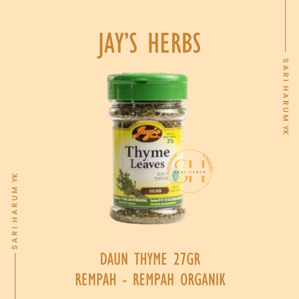 

Bumbu Dapur | Bumbu Dapur Jays | Thyme Leaves | Thyme Leaves jays | Daun thyme Jays 27gram | Thyme Leaves Jays 27gram