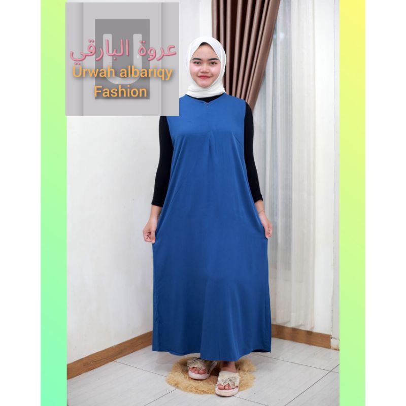 Baju Muslimah Inner Dress Tanpa Lengan Termurah Ramadhan Lebaran Resleting Busui