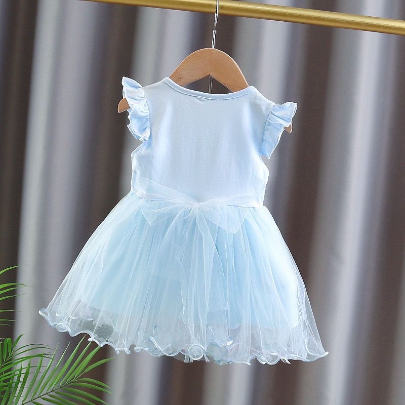 [PRINCESS KESLI] 0-7 Tahun Dress Unicorn Anak Perempuan Gaun Pesta Lucu Untuk Bayi Cewek Baju Ulangtahun Katun Kids Girls Blue Pink Image 3